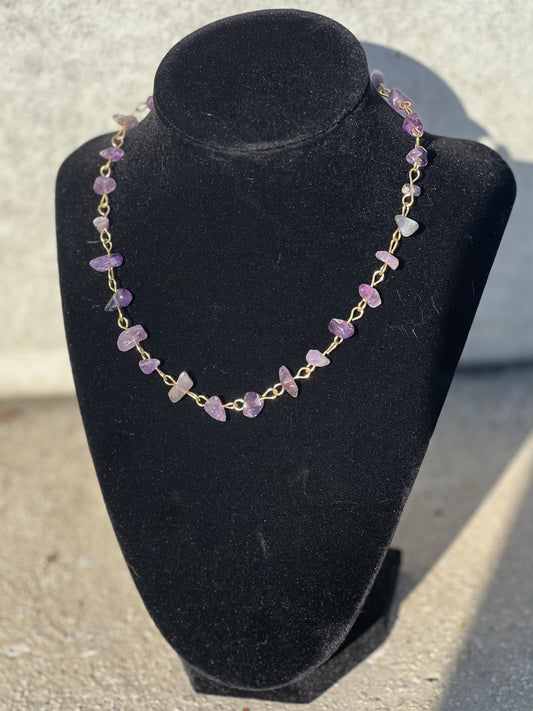 Gold Amethyst Choker