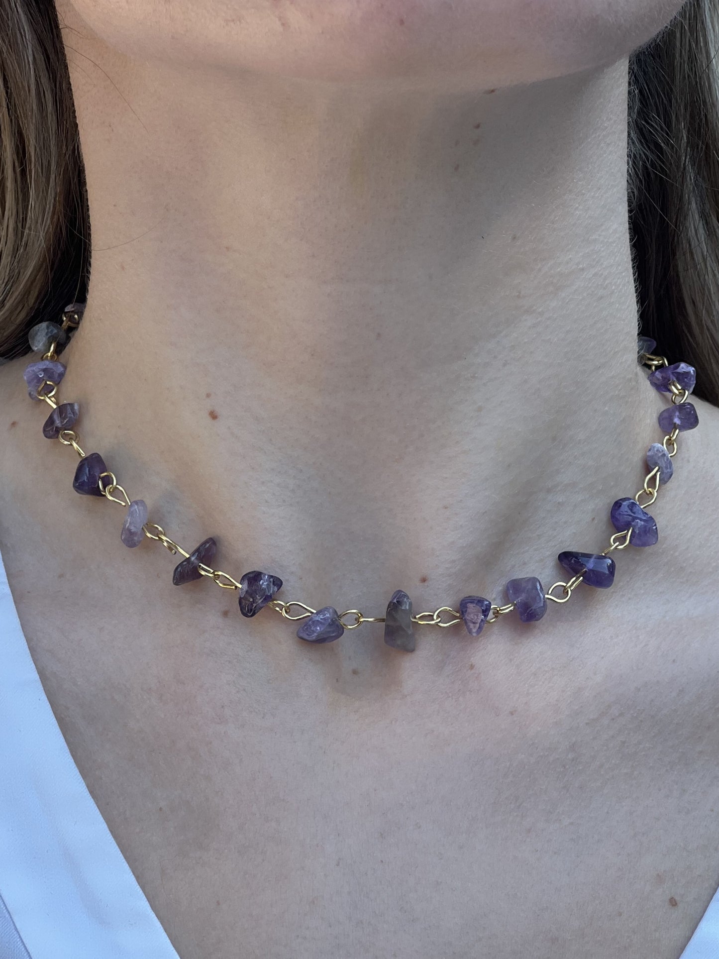 Gold Amethyst Choker