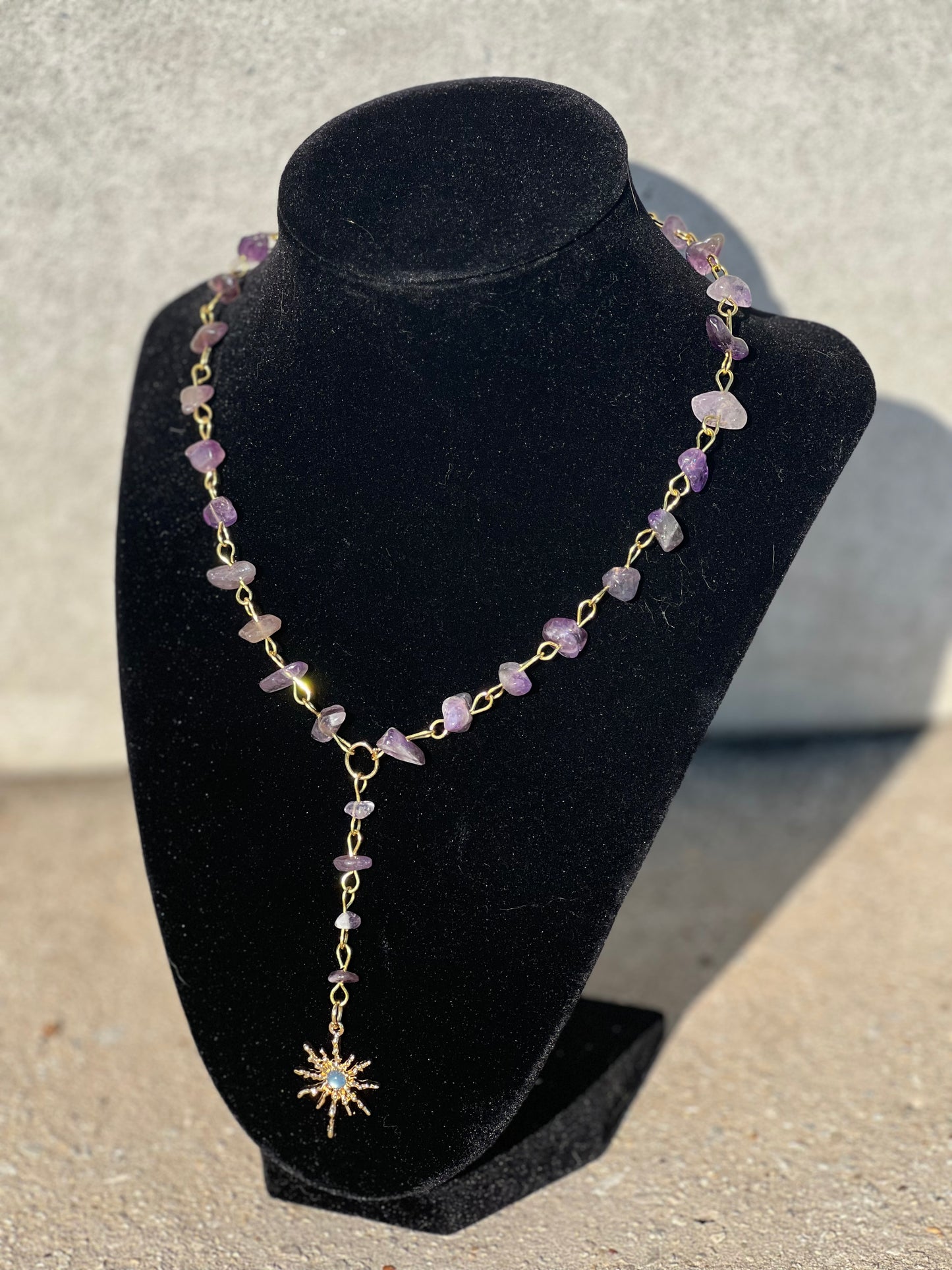 Silver Amethyst Y-Necklace