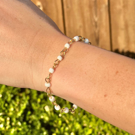 Stackable Gold & White Bracelet