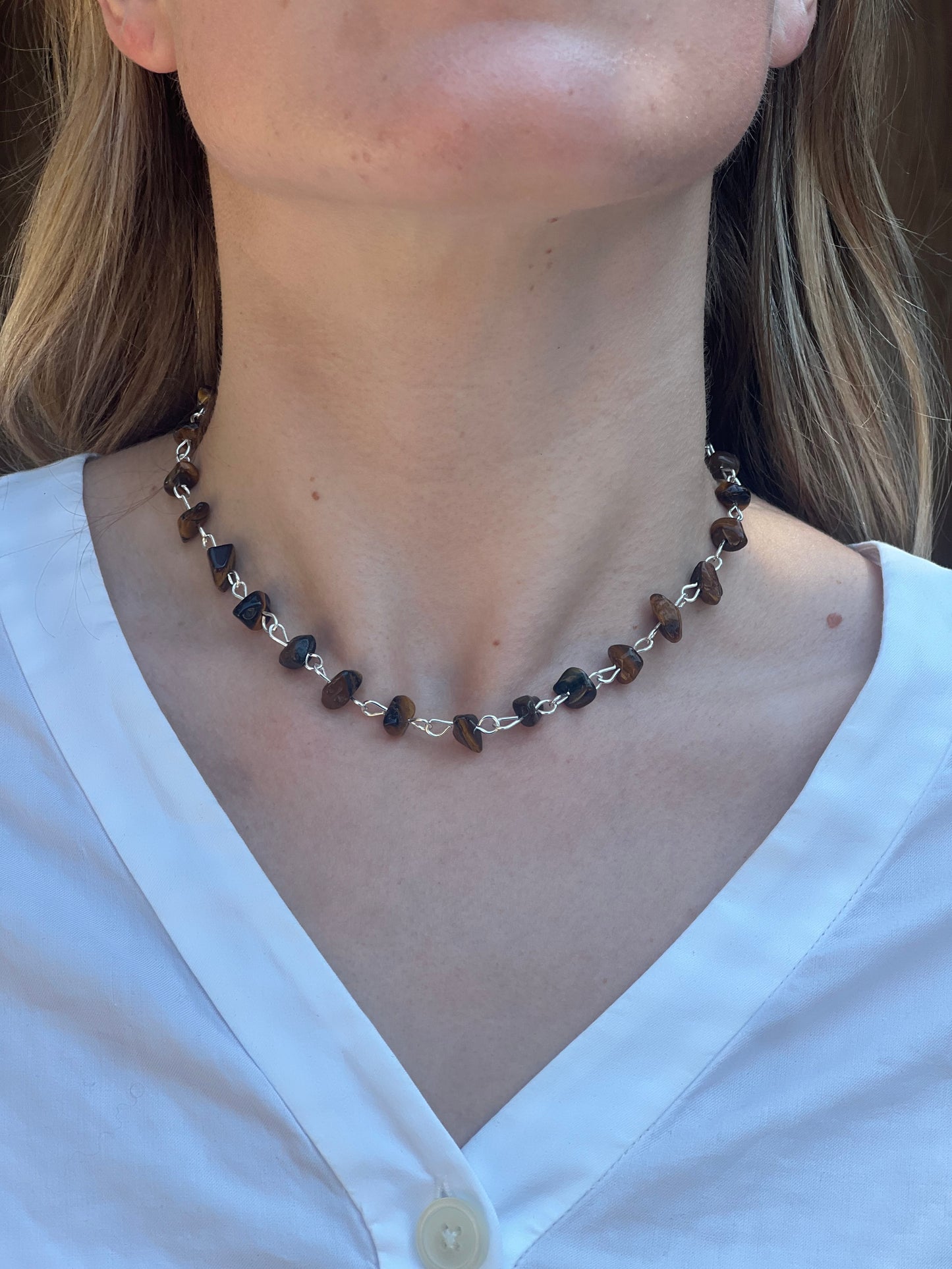 Silver Brown Choker