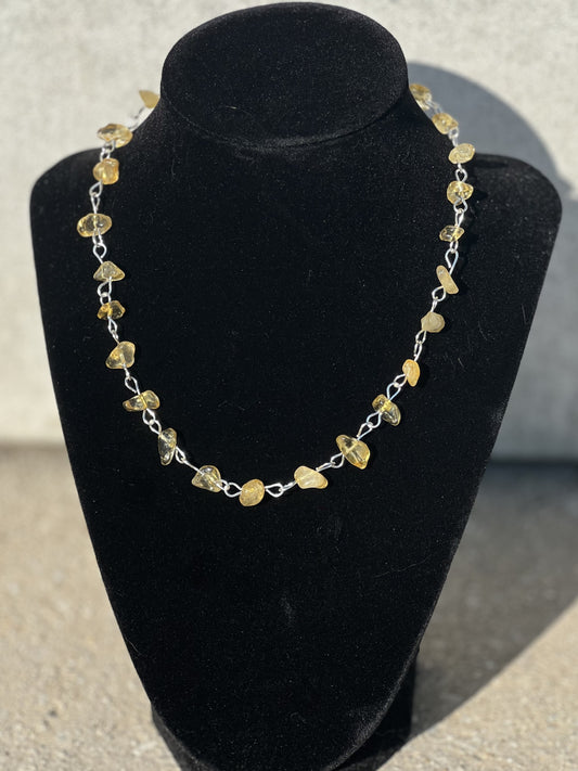 Silver Citrine Choker